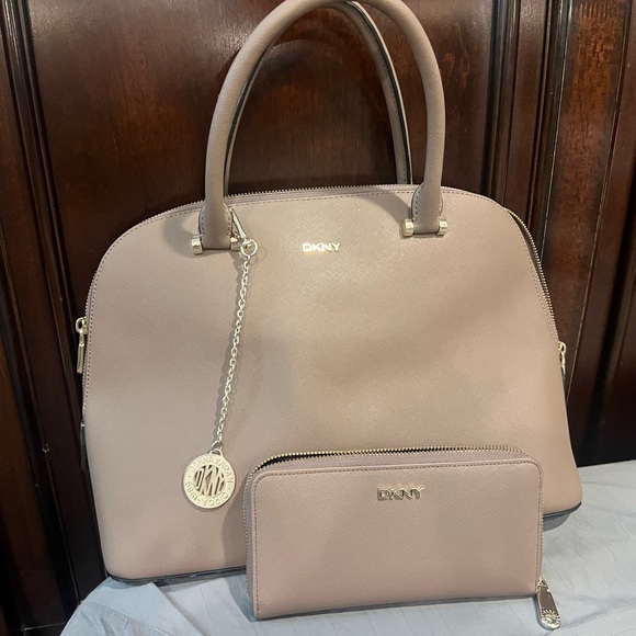 Dkny Handbags - DKNY Tan Satchel with Sleek Design